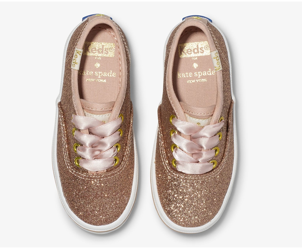 Keds Sneakers Rose Gold - Kate Spade new york Champion Glitter - Kids JNSFCB-351